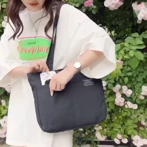 Korean Cotton Sling Bag Cotton Shoulder Casual Large Bucket Tote Shoulder Bag