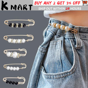 3.5/5.5/7.5cm Adjustable Buckle Pearl Brooch Tightening Waistband Pin Opening Bottom Metal Pearl Cute Brooch Pin Jewelry