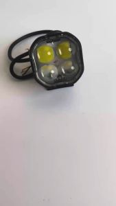 【Devil Eye】 200W Motorcycle Headlight LED Driving Light Fog Light (White+Yellow) 5 Modes DC10V-85V