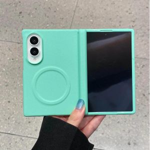 szhaiyu | Candy Color Matte Leather For Magsafe Case for Samsung Galaxy Z Fold 8 Wide Fold8 ZFold 8 Magnetic Screen Film Protector Cover
