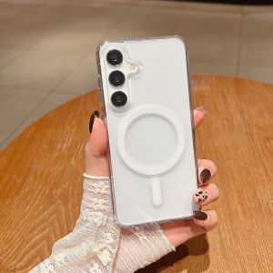 szhaiyu | For Samsung Galaxy S26 S25 S24 S23 Ultra S22 Plus S21 FE A15 A35 A55 Clear Magnetic  Acrylic Phone Case Slim Shockproof Cover