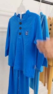 BABY HAI Rayya Series Abizar Set - Setelan Koko Baju Pendek Celana Panjang - Seri Blue