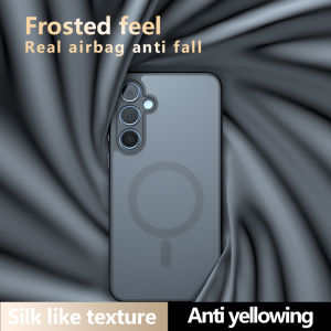Case for Samsung Galaxy A55 A35 A25 A15 5G Magsafe Magnetic Matte Back Cover Anti-fingerprint Four Corners Built-in Safety Pads Anti-drop Anti-collision Anti-shock Protective Cover