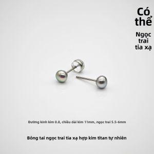 Magic Queen | Bông Tai Đá Ngọc Trai Akoya Nước Ngọt Màu Xám Được Phơi Sáng Dành Cho Phụ Nữ Công Sở