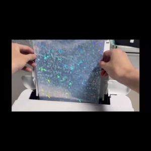 50 Pcs Sand Stars Cold Laminating Film Holographic Sticker Paper 2.9×4.1 Inch Glitter Clear Holographic Overlay Adhesive Paper