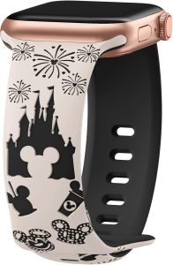 สายรัดลายการ์ตูนเข้ากันได้กับสายนาฬิกา40มม. 38มม. 44มม. 45มม. 41มม. 42มม. 49มม. สายรัดสำหรับ IWatch สปอร์ตซิลิโคนแบบนุ่มน่ารักทูโทน9/8/SE/7/6/5/4/3/2/1