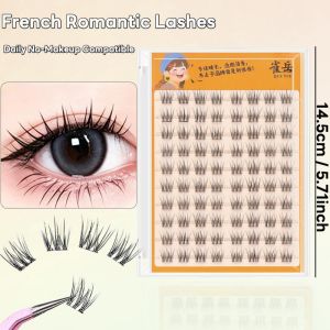 VelvetLash【Local Stock】Fox Eye No Glue Cluster Lashes Reusable Self Adhesive Waterproof False Eyelashes Natural Eyelashes Extension Makeup