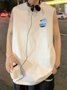 Áo Vest Không Tay Phong Cách Mỹ Mùa Hè 2025 Dành Cho Nam Mới Cao Cấp Thời Trang Đường Phố Trẻ Trung Thể Thao Không Tay Áo Thun Cotton Thường Ngày