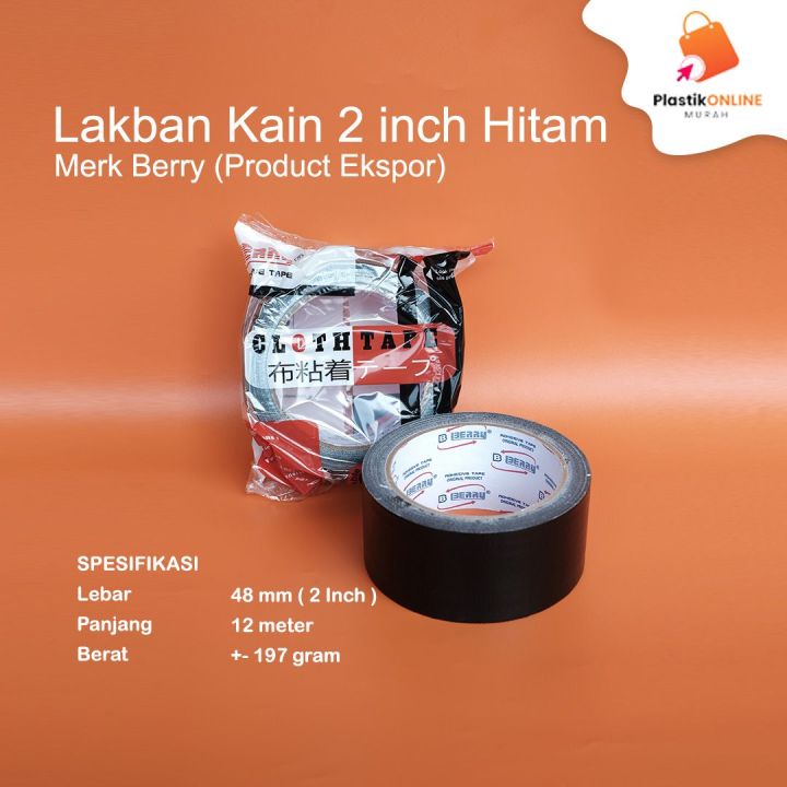 Cloth tape hitam 2 inch | Lakban kain | Plakban | Isolasi | Lazada ...