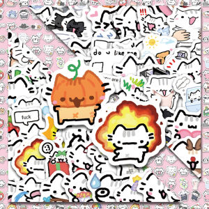 TAOCHUANGCHUANG | Cute Cartoon Meme Cat Stickers Waterproof