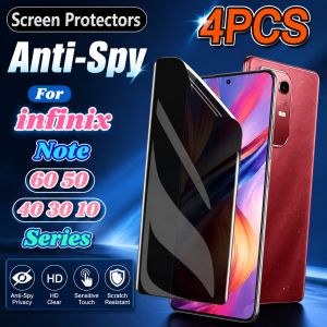 4 Pack For infinix Note 60 50 40 30 10 Pro+ 60 Ultra 50S 50X Privacy Hydrogel Film For infinix Note 40S 40X 30 VIP 30i Soft Film
