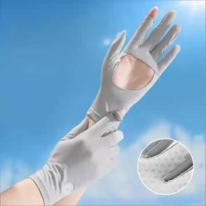 Palm Hollow Out Sunscreen Gloves Touchscreen Breathable Non Slip Hand Covers Thin Sun Protection Gloves for Driving Outdoor
