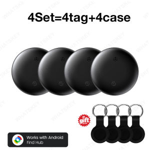 1-4 Thẻ Chống Thất Lạc Thông Minh Tương Thích Với Thiết Bị Theo Dõi GPS Google Find Hub Với Vỏ Silicon Cho Chìa Khóa Hành Lý Ví - Chống Nước