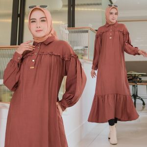 Gamis Kekinian Midi dress Gamis Wanita Hijab Pakaian Gamis Busui