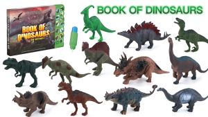 Dinosaur Point Reading E-Book With Dinosaur Audio Sound With 12pcs Dinosaur Toy Can Coloring Best Bithday Present-B042
