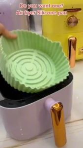 【Buy 1 Get 1】Multicolored Air Fryer Silicone Pot Non-Stick Reusable Air Fryers Basket Liners Round Cooking Mat Pizza Plate Grill Pan Mat Dinner Plate Air Fryer Accessories Aatroxw