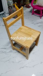 เก้าอี้ประถมขนาดที่นั่ง 36*37 ซม. ที่นั่งสูง 43 ซม. พนักพิงสูง 32 ซม.ผลิตภัณฑ์ไม้ยางพารา
