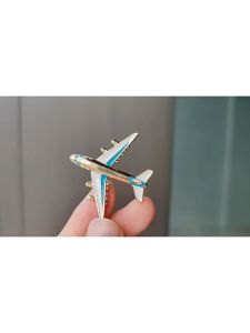 Ardour Alloy Airplane Brooch Pins Fashion Enamel Red Blue Plane Cartoon Badge For Women Men Clothing Accessories