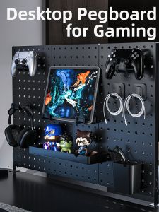 Modern Minimalist Gaming Room Bookshelf Desktop Storage Wall Mounted Vertical Clamp Study Library Multi Functional Metal ABS