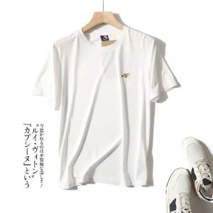 Cool Milk Silk Fabric! Silky Quick-Drying Breathable Export Tail Single Summer Mens Sports Quick-Drying Short Sleeve T-shirt