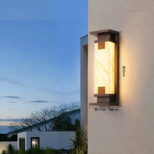 HONGDILAI | Waterproof New Chinese Style Artificial Marble Texture Outdoor Wall Light