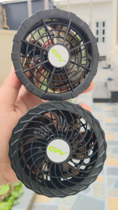 Quạt rời pin áo quạt điều hòa quạt 5 cánh 12 vôn chạy khỏe không chổi than