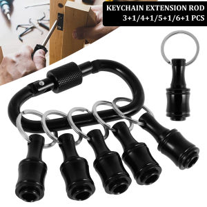 7/4PCS 1/4 Inch Bit Holder Keychain Aluminum Alloy Hex Shank Screwdriver Bit Holder for Impact Driver Drill Bit Extension Bar