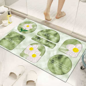 Bathroom Entrance Mat Diatom Mud Anti-Slip Floor Rug Toilet Bathroom Door Mat Modern Simple Style Machine Weaved Home Use