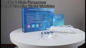 Portable 4-in-1 Electric Skin Therapy Wand with Glass Tube Electrode Facial Tool for Acne Treatment Massage Wrinkle Reduction