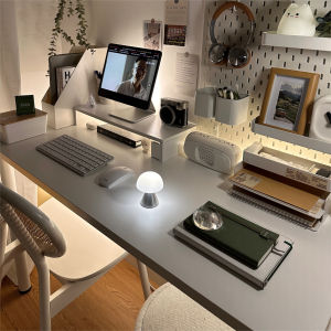 Gray Tablecloth Dormitory Office Leather Mouse Pad Waterproof Luxury Sensation Computer Desk Mat Nordic Style Home Textile