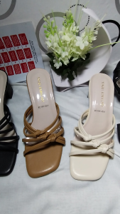Sandal Wanita Kekinian Motif Bendul Hak 5cm