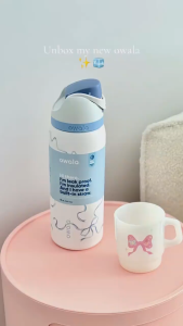 Owala FreeSip 24oz / 32oz Tied And Blue Bows Stainless Steel Water Bottle Insulated Leak Proof