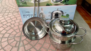 Bộ nồi xửng Inox 304 đúc liền Baby Fivestar Plus FPB3005 kèm Chảo 16cm - Hàng chính hãng bảo hành 25 năm