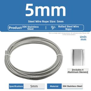 TIANZHUOJINSHU | 304 Stainless Steel Plated Soft Wire Rope