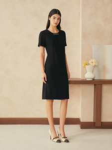 Summer Stylish Elegant Bead-decorated Acetate-blend Dress