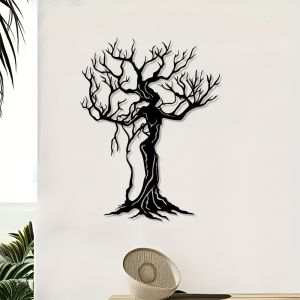 CIFbuy | CIFBUY Metal Wall Art Tree Branch Sculpture Modern Minimalist Handmade Iron Decor for Home Office Bar Outdoor Black Halloween
