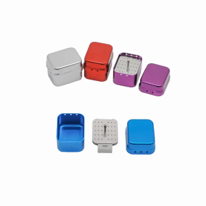 1Pcs Dental Bur Sterilization Box 30 Holes Autoclave Safe Aluminum Endo File Holder for Clinic Tools Blue/Red/Silver/Purple