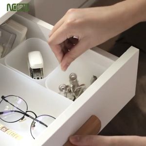 🇲🇾 Ready Stock Multifunctional Drawer Storage Organizer Divider Stationery Cosmetic Storage Tray Table Organizer Box Matt Plastic 收纳盒