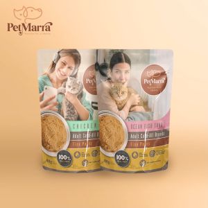 PetMarra Fine Pates Adult Cat Wet Food Pouch Ocean Fish Tuna Flavor 80g BUNDLE OF 12 cats pet foods all breeds