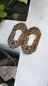 Tutup Lubang Kunci Kuningan Antik & Motif Segi 8