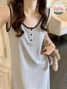 V.C.I | Modal Simple Padded Thin Sleeveless Sleep Dress