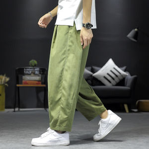Loose Straight Leg Casual Trousers for Men Spring Summer Solid Color Large Size Student Japanese Trendy Workwear Long Pants