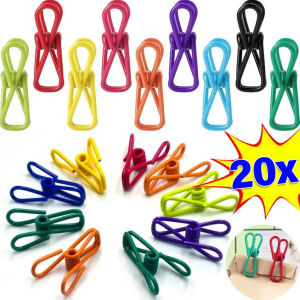 YESPERY 10/20 Pcs Mini Colorful Clip Photo Clips Portable Kitchen Storage Bag Food Snack Sealing Clips Metal Windproof Fixed Clip for Socks Underwear