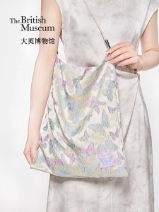 Túi Đeo Chéo Vải Canvas Nhẹ Họa Tiết Bướm Phong Cách Trung Hoa Túi Đeo Vai Đơn Cho Nữ Túi Du Lịch Thường Ngày Túi Xách Mềm