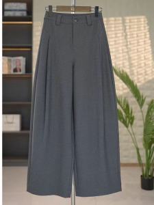 High Waist Grey Casual Pants Womens 2025 New Autumn Loose Lazy Style High-End Feeling Versatile Knife-Shape Banana Pants