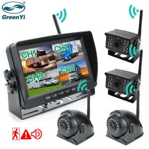 GreenYi 7 High Definition AHD Wireless Truck DVR Monitor IR Night Vision Reverse Backup Recorder Wifi Camera For Bus SUV Car