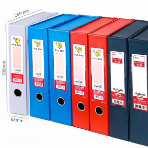 Heavy-Duty A4 Document File Box - PP/PVC Archival Storage Box w/Magnetic Snap 4 Spine Widths (48-88mm) Side/Top Clip Options