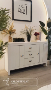 F&F: Arlo Display Cabinet 2 Door 3 Drawer | Elegant Chest Drawer Cabinet | Kabinet Display | Kabinet 2 Pintu 3 Laci | Wooden Sideboard Cabinet | Cabinet Storage