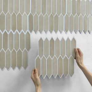10 Pcs 3D Wall Panels Peel and Stick Backsplash Tiles Long Hexagon 3D Decorative Tiles for Interior Decor 30 X 30cm