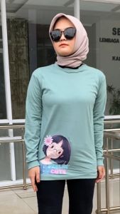 Terlaris Kaos Tangan Panjang Jundo Hijau Sage Kaos Wanita Dewasa Bisa COD | Style Zolaqu | Kaos Ibu - Ibu / Trends Store